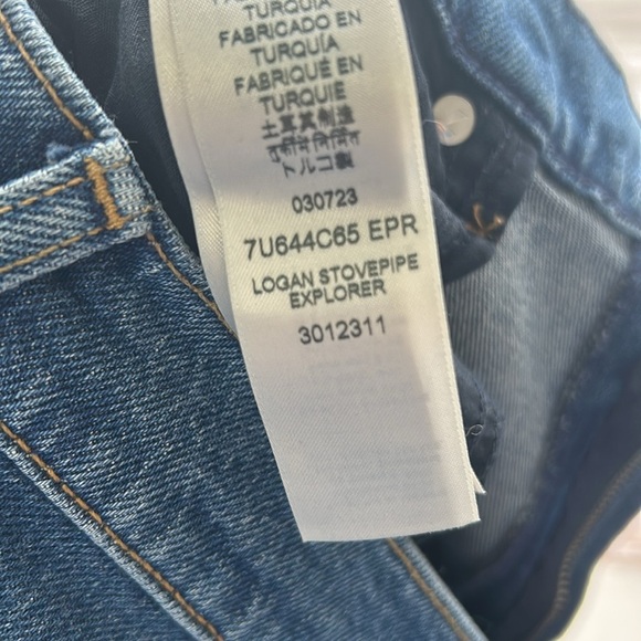 7 For All Mankind  Logan Stovepipe Explorer Jeans size 33 classic blue straight - Picture 14 of 15